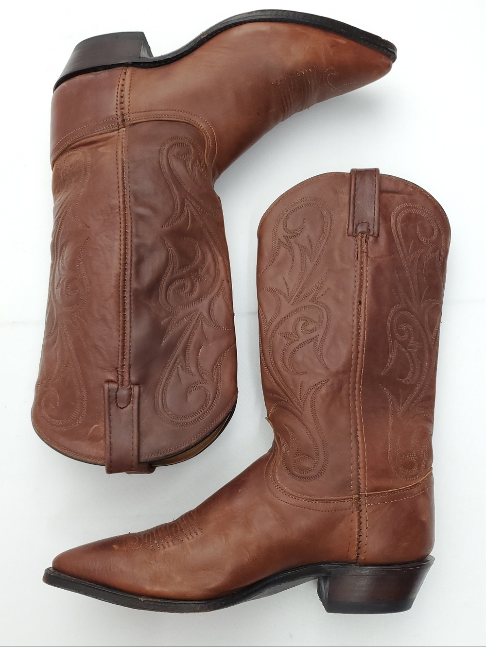 DAN POST Womens 14028 Western Leather Brown Cowgirl Pointy Toe Boots Size 9